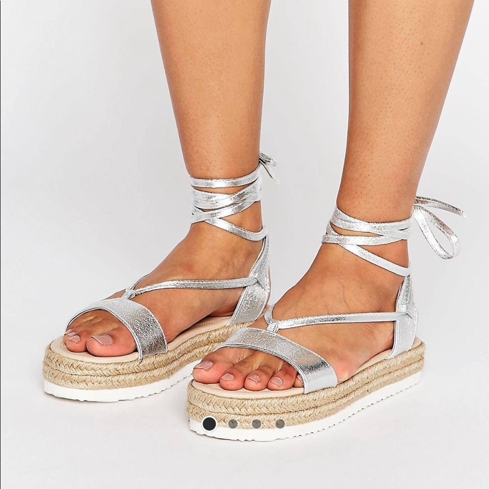 Ankle wrap espadrille